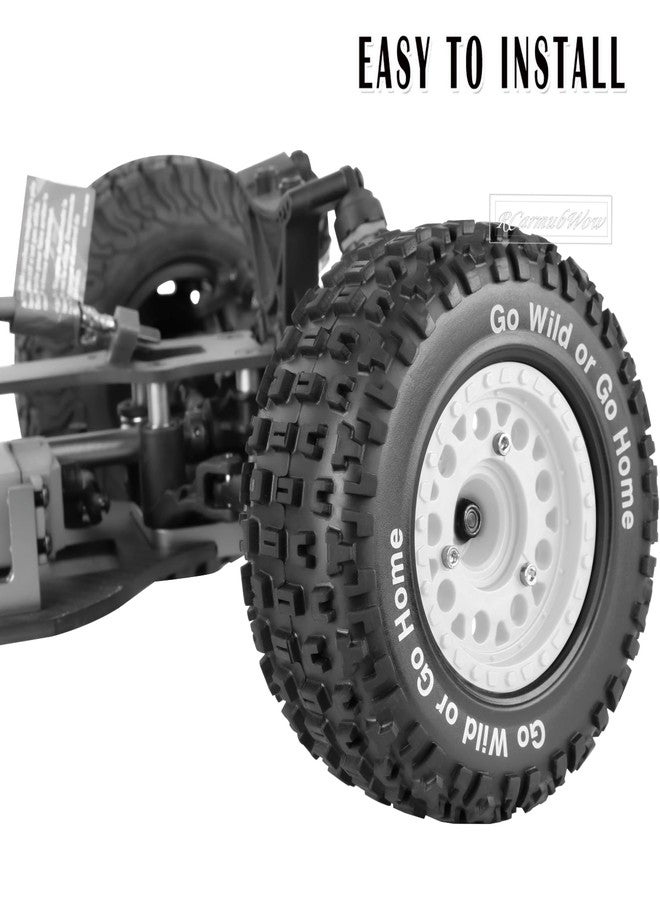 RcarmubWow 12mm/14mm/17mm Hex RC Wheels and Tires RC Truck Tires for Slash 2WD 4×4,Arrm a Senton,Axia1,Rc 4wd,Red cat,Short Course Truck Tires Rubber Tyres,White - Image 3